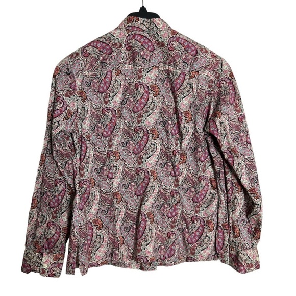 Liberty Button Front Paisley Shirt Made in Italy Size 12 - Picture 2 of 10